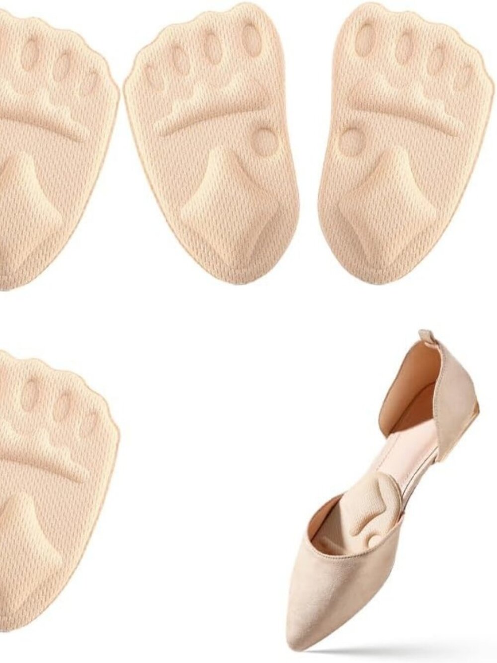 3pc Metatarsal Pads Women, Shoe Inserts for Women, Ball of Foot Cushions Relief